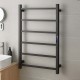 W600 × H800 × D110mm mm Square Matt Black Electric Heated Towel Rack With Timer 6 Bars W600 × H800 × D110mm mm Square Matt Black Electric Heated Towel Rack With Timer 6 Bars